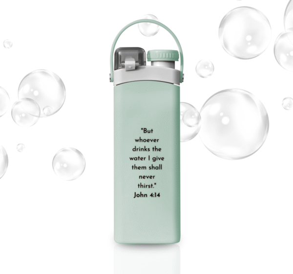 next alpha collapsible silicone water bottle with straw bpa free mint green