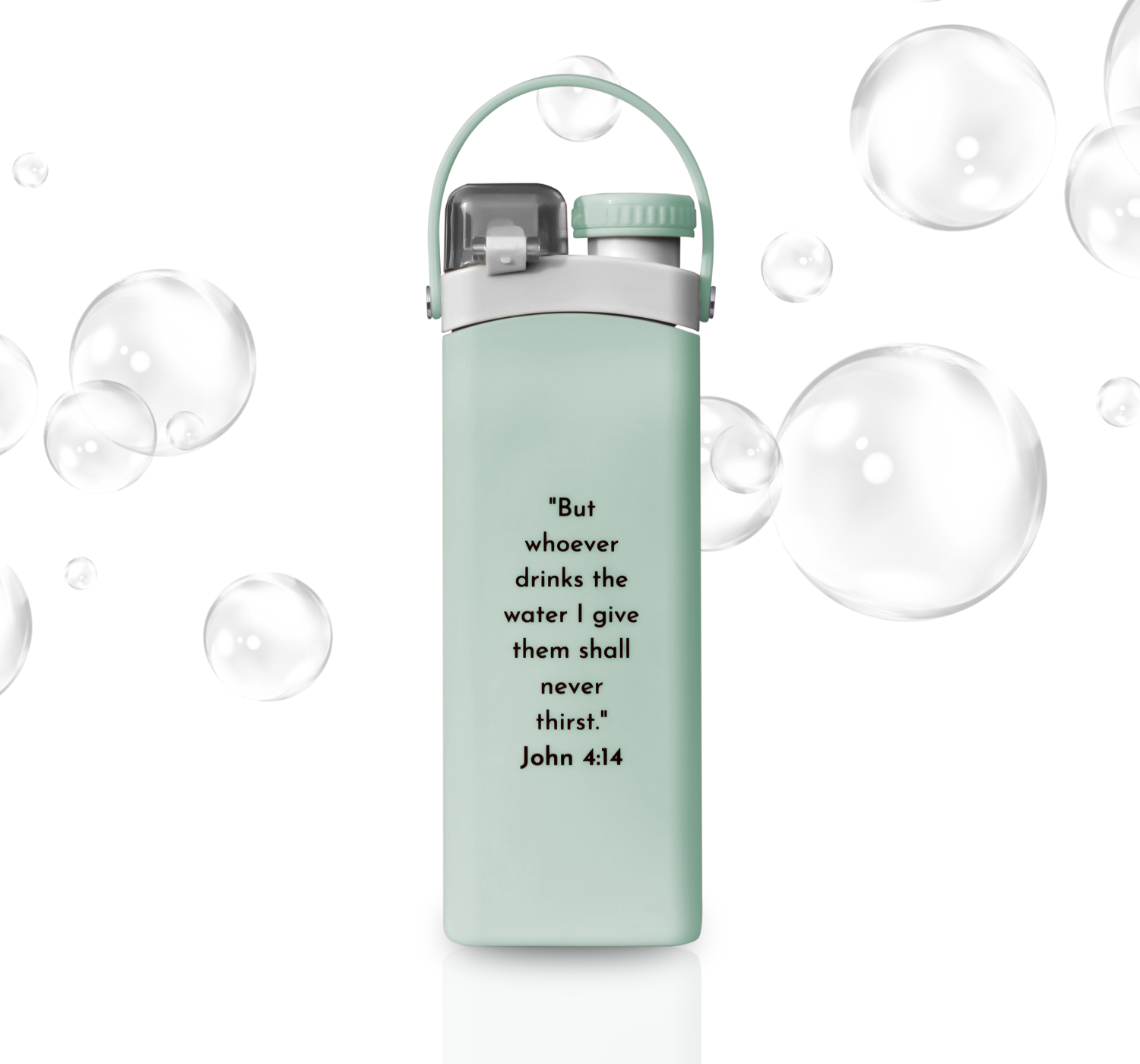 next alpha collapsible silicone water bottle with straw bpa free mint green