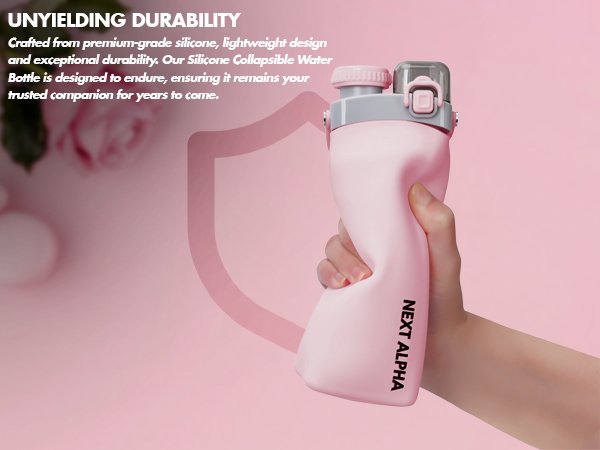 next alpha collapsible silicone water bottle with straw bpa free 20oz – pink next alpha collapsible silicone water bottle with straw bpa free 20oz – pink