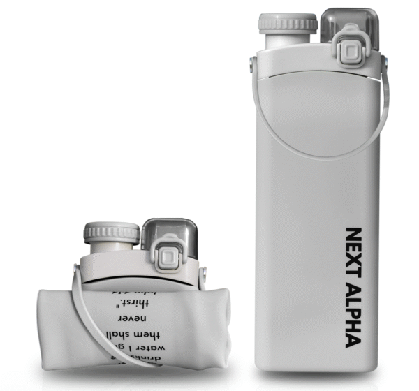next alpha collapsible silicone water bottle with straw bpa free 20oz – gray