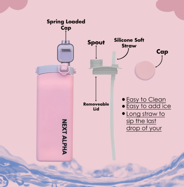 next alpha collapsible silicone water bottle with straw bpa free 20oz – pink next alpha collapsible silicone water bottle with straw bpa free 20oz – pink