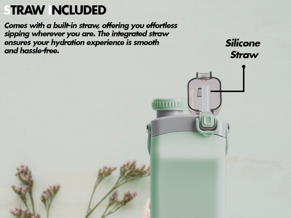 next alpha collapsible silicone water bottle with straw bpa free mint green