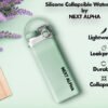 next alpha collapsible silicone water bottle with straw bpa free mint green