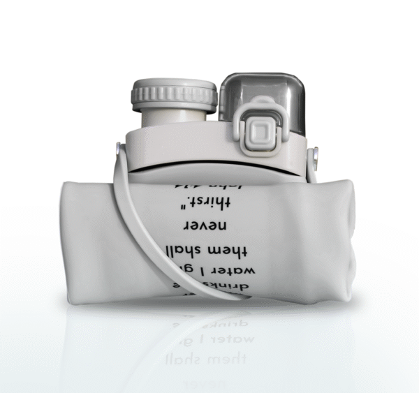 next alpha collapsible silicone water bottle with straw bpa free 20oz – gray