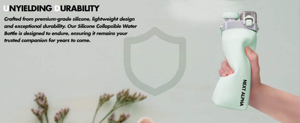 next alpha collapsible silicone water bottle with straw bpa free mint green